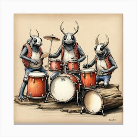 Ants On Drums Canvas Print