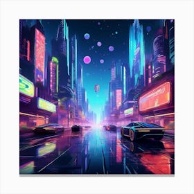 Cyberpunk Cityscape Canvas Print