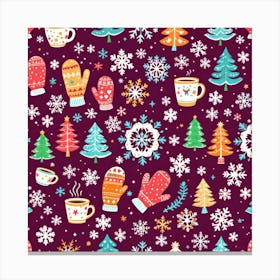 Colorful Winter Pattern Canvas Print