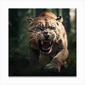 Lion In The Forest 3 Canvas Print
