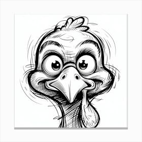 Turkey Head Sketch Canvas Print