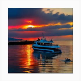 Sunset At Sea 4 Canvas Print