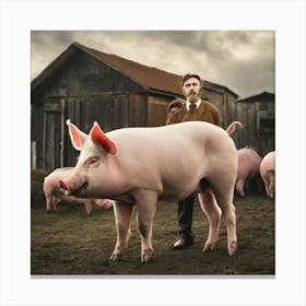 Pigs In The Barn Canvas Print