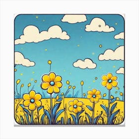 Field Of Yellow Flowers 44 Canvas Print