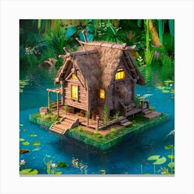 House On A Lake 2 Canvas Print