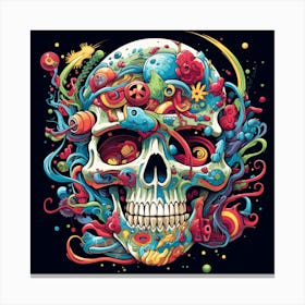 Skull With Psychedelics Canvas Print