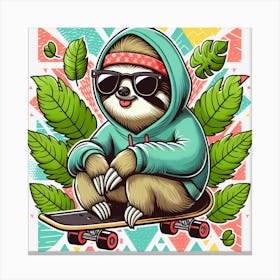 Hip Hop Sloth Canvas Print
