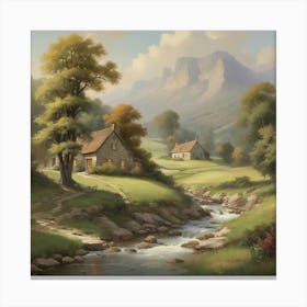 Mountain Stream art print Canvas Print