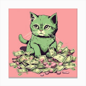 Money Cat 3 Canvas Print