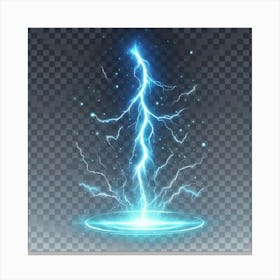 Lightning Bolt Isolated On Transparent Background Canvas Print