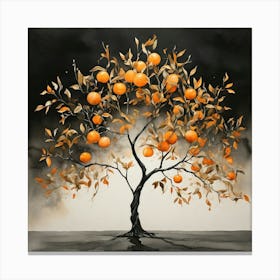  Watercolor Orange Tree Stands  Canvas Print