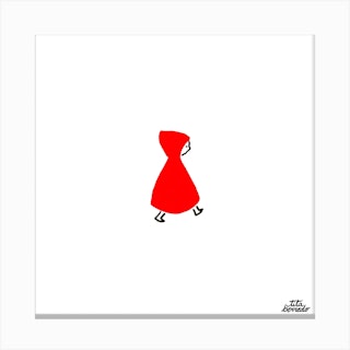 Red Hood Square Canvas Print