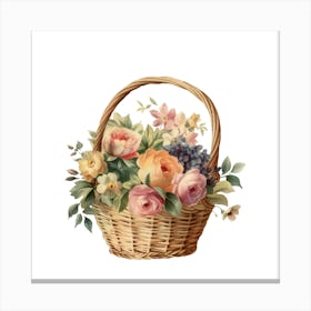 Basket Of Flowers.5 Canvas Print