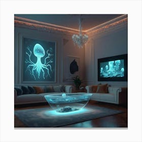 Octopus Living Room Canvas Print