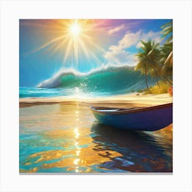 Boat On The Beach 5 Canvas Print