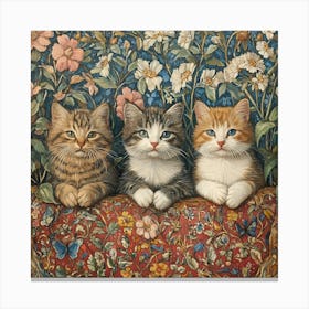 Three Kittens Art Canvas Print