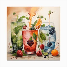 Three Drinks Canvas Print