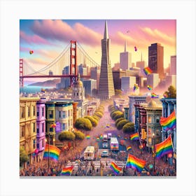 Rainbow City Canvas Print