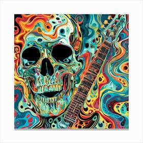 Skull With Guitar Canvas Print Canvas Print