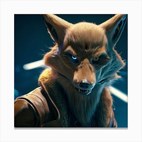Fox In Space Canvas Print