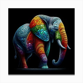 Colourful Elephant mosaic art Canvas Print