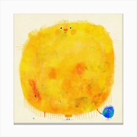 Big Sun And Cute Earth Canvas Print