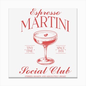 Espresso Martini Social Club Canvas Print