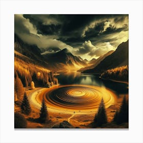 Spiral Lake In The Mountains Canvas Print