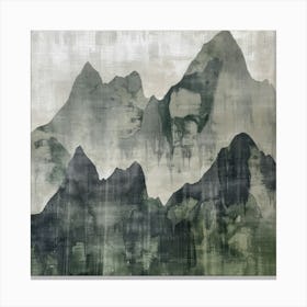 Japanese Watercolour Of Mount Aino 1 Canvas Print