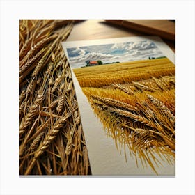 Watercolor Of A Wheat Field Canvas Print