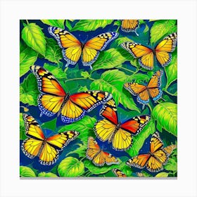 Butterflies In The Garden 1 Canvas Print