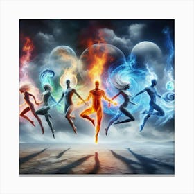 Group Of Elementals Dancing Canvas Print