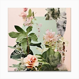 Collage Texture Photography Pictures Fonts Pastel Botanical Plants Layered Mixed Media Vi (11) Canvas Print