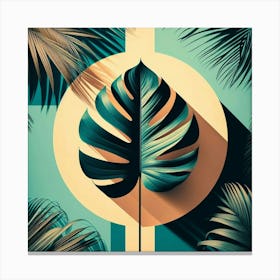 Aesthetic style, Abstraction with tropical leaf 14 Canvas Print