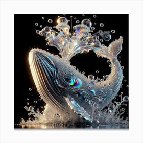 Whale Splashing Water Canvas Print