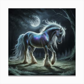 Horse In The Moonlight 27 Canvas Print