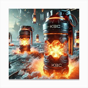 A Futuristic Sci Fi Scene Focusing On Heatwave Gre Canvas Print