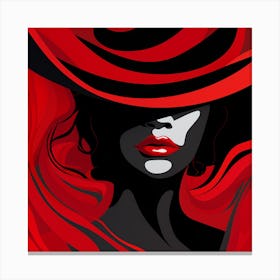 Woman In A Red Hat 6 Canvas Print