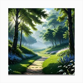 Path In The Woods 2 Canvas Print