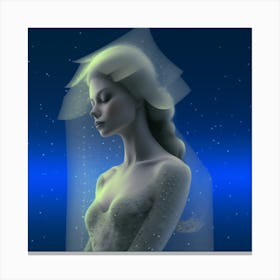 Relaxing portrait of a Woman artwork print. "Pondering On The Now" Canvas Print