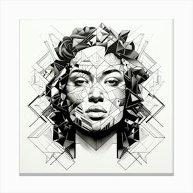 Geometric New Zealand Maori Woman 02 Canvas Print