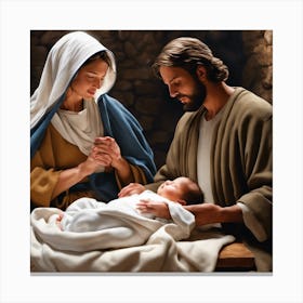 The birth of Jesus Canvas Print