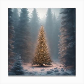 Christmas Tree In The Forest 25 Canvas Print