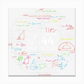 12 Year Old Gift Boys Girlsnager 12th Birthday Gift Math 1 Canvas Print