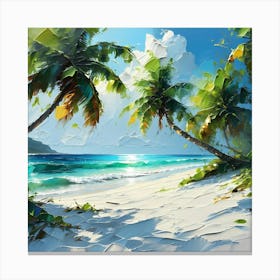 Of Palm Trees On The Beach Canvas Print