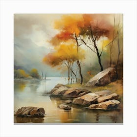 Autumn By The River 1 Canvas Print