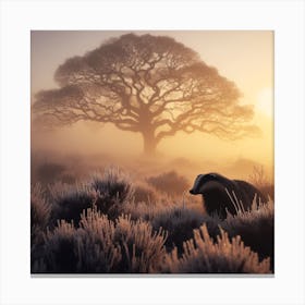 Badger In The Mist 5 Canvas Print
