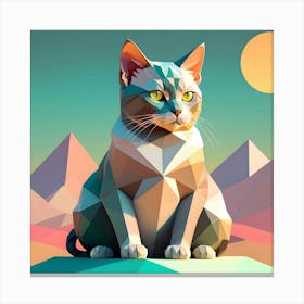 Low Poly Cat 1 Canvas Print