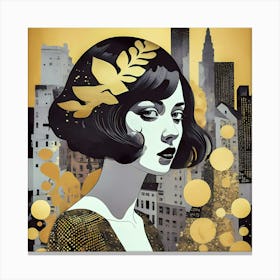 Golden Girl Big City Poster Canvas Print
