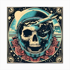 Skull And Roses Canvas Print